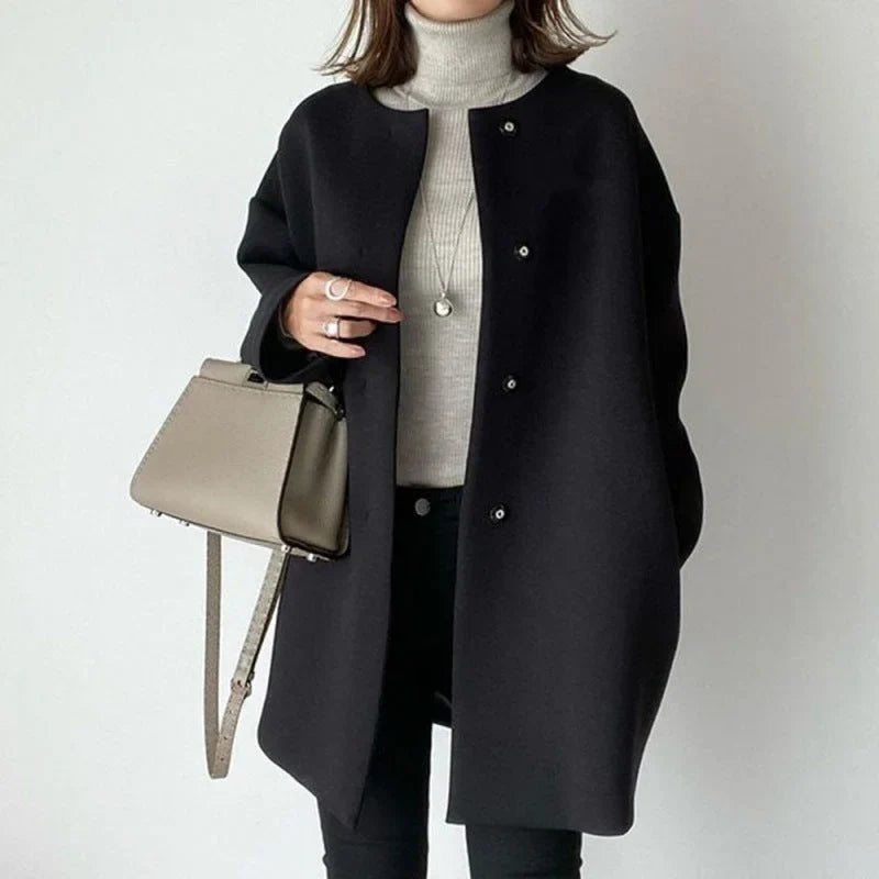 Oversized Button-Front Winter Coat - view 2