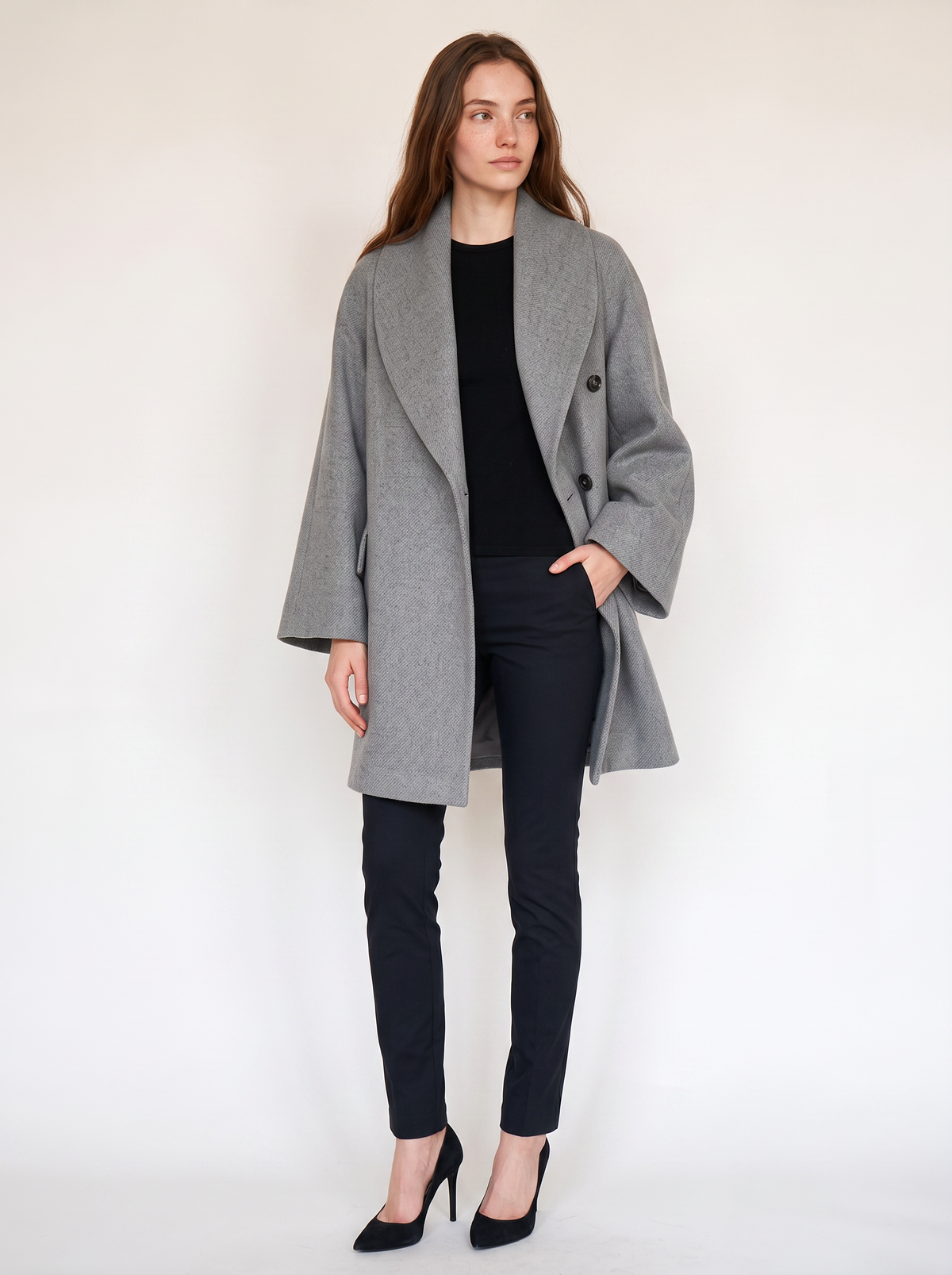 Women's Belted Warm Wool-Blend Coat Oversized Fit - 6