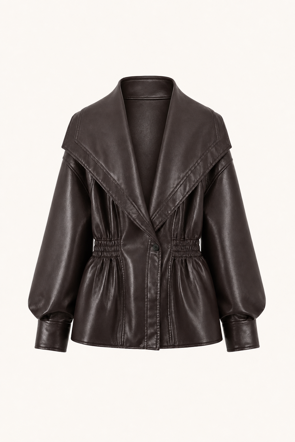 Notch Lapel Leather Moto Jacket