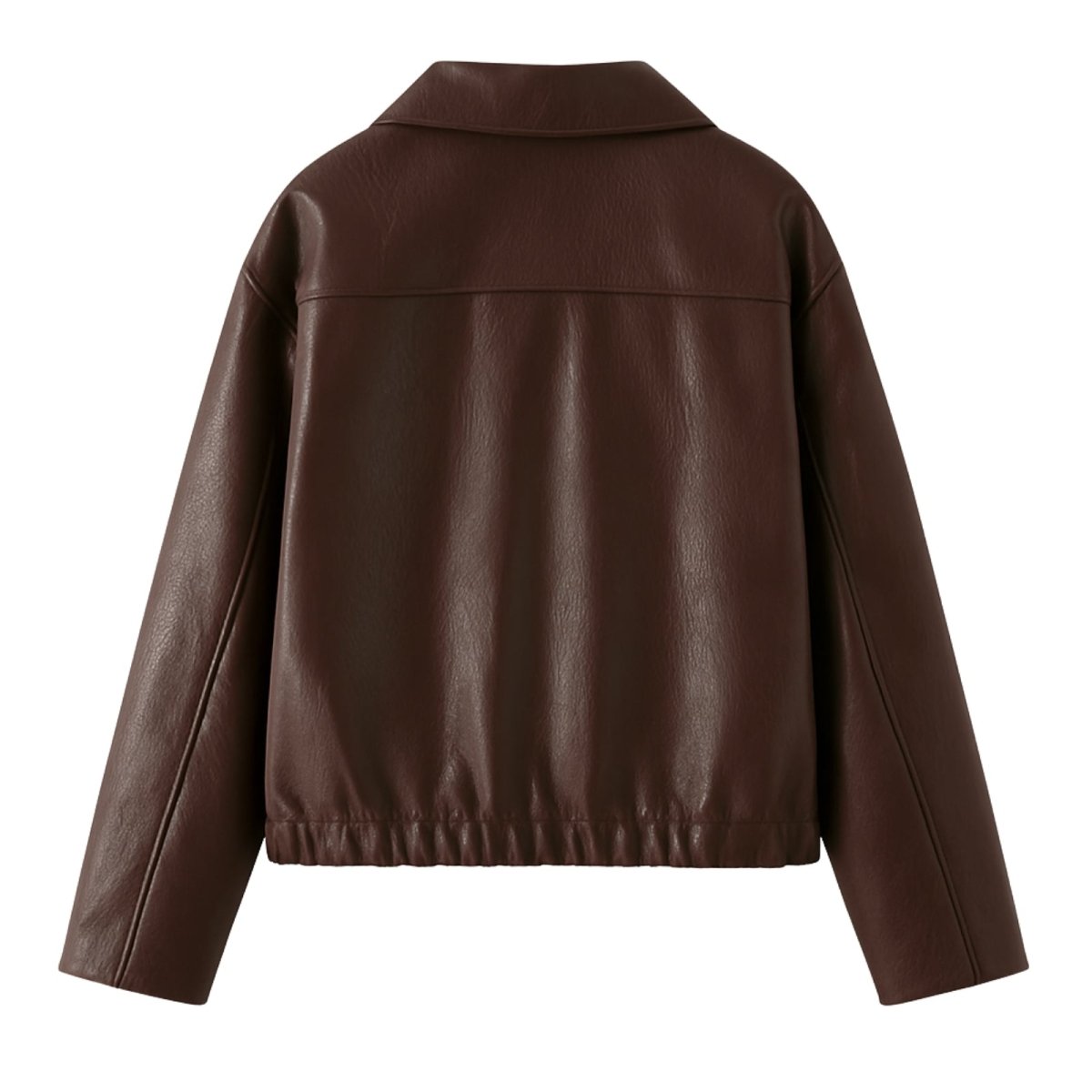 Oversized Cropped Leather Jacket - view 10