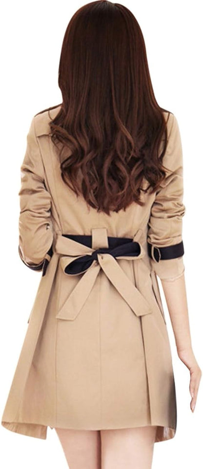 Polyester Blend Double-Breasted Trench Coat - view 4