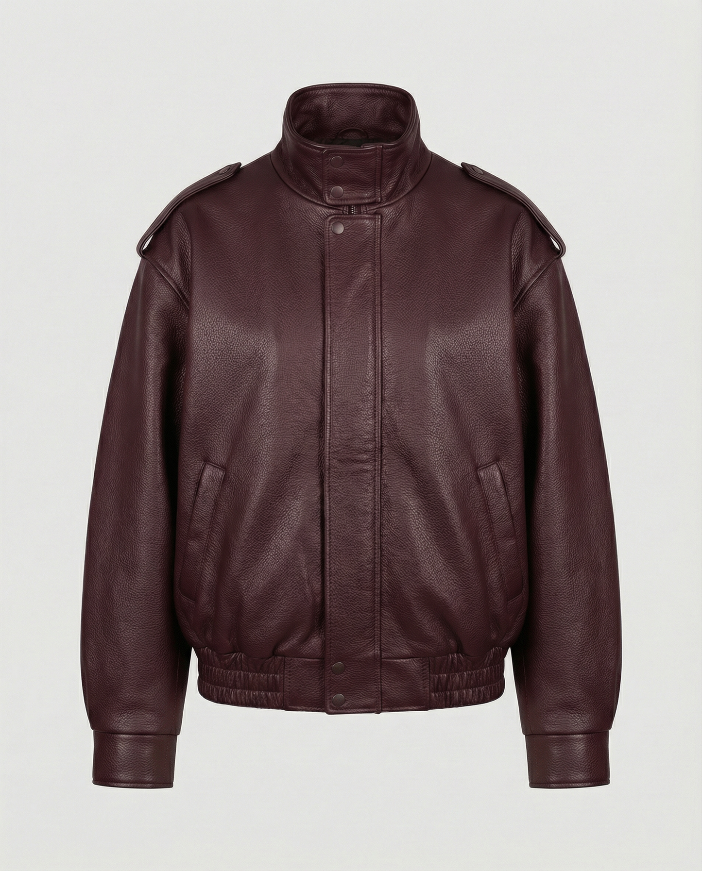 Leather Jacket with Wide Notch Lapel - view 6