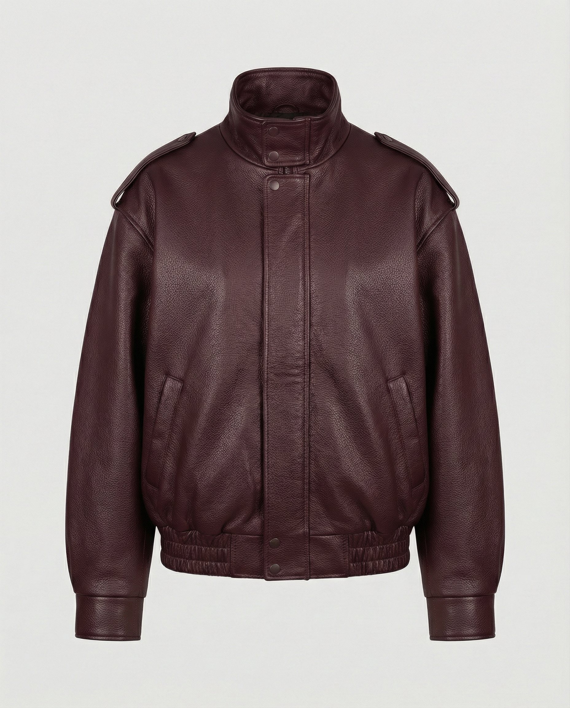 Leather Jacket with Wide Notch Lapel - view 6