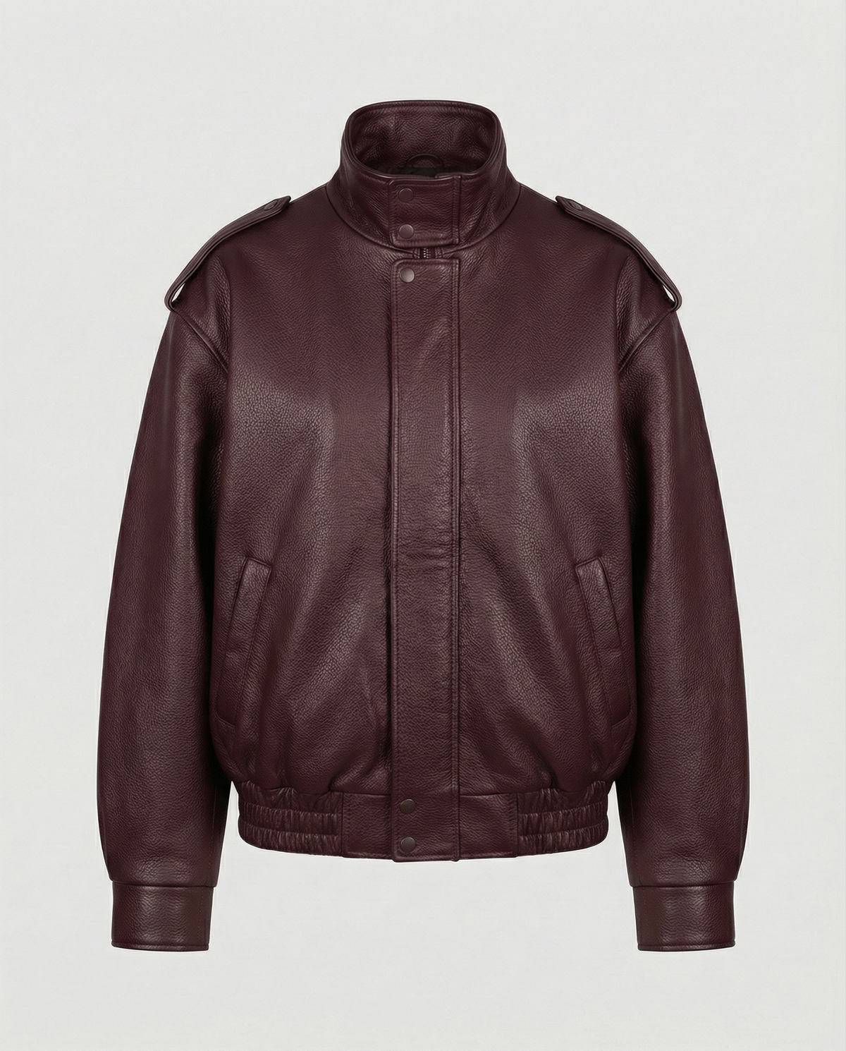 Elegant Leather Jacket With Notch-Lapel Design - 8