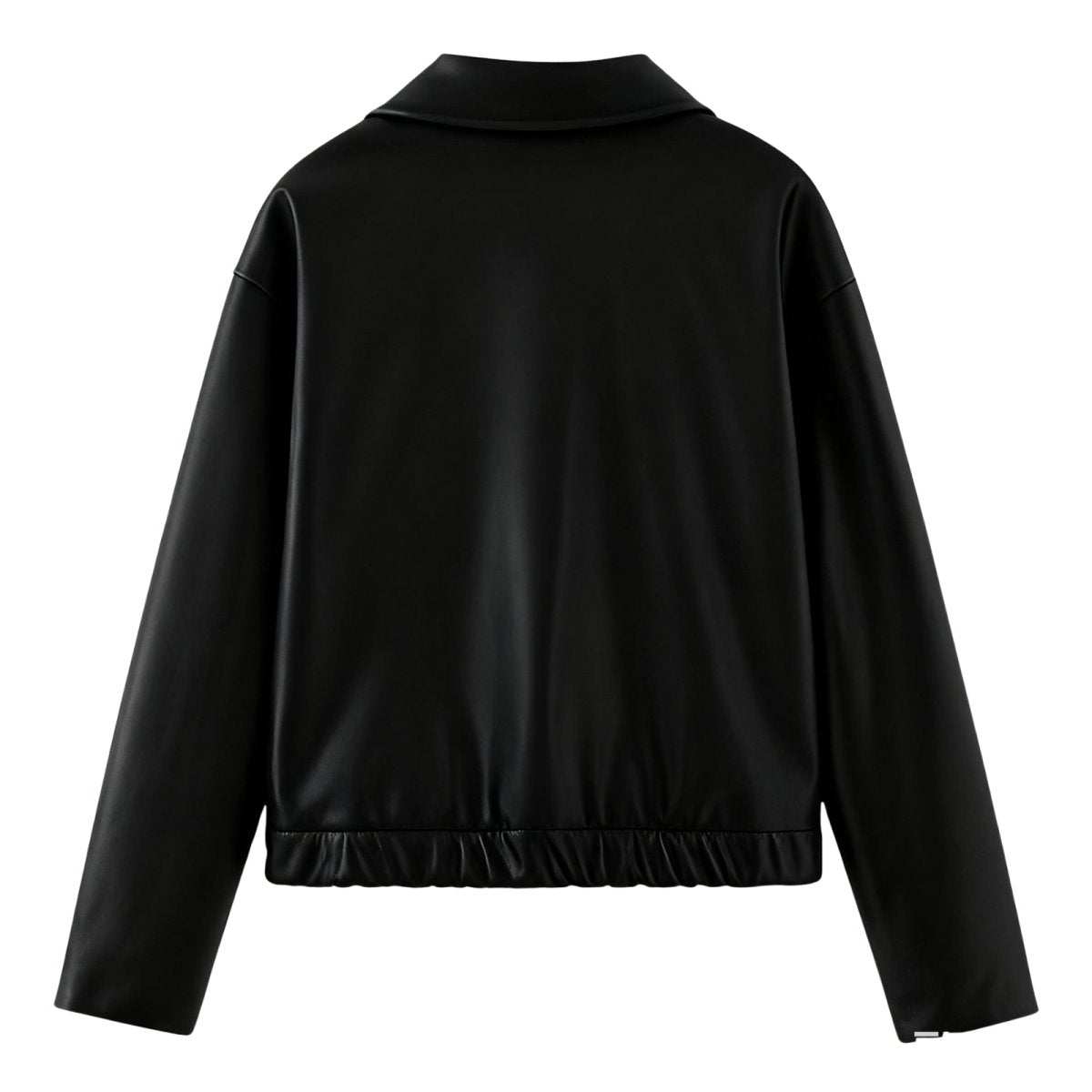 Oversized Cropped Leather Jacket - view 5