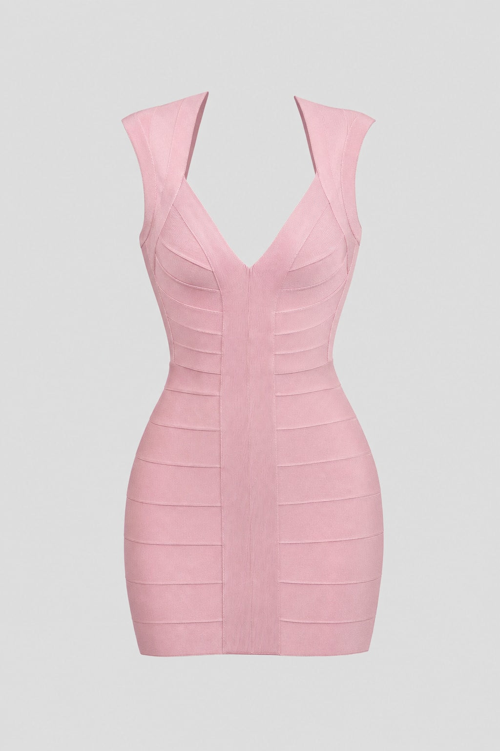 Bandage Bodycon Mini Dress With V-Neck - 1