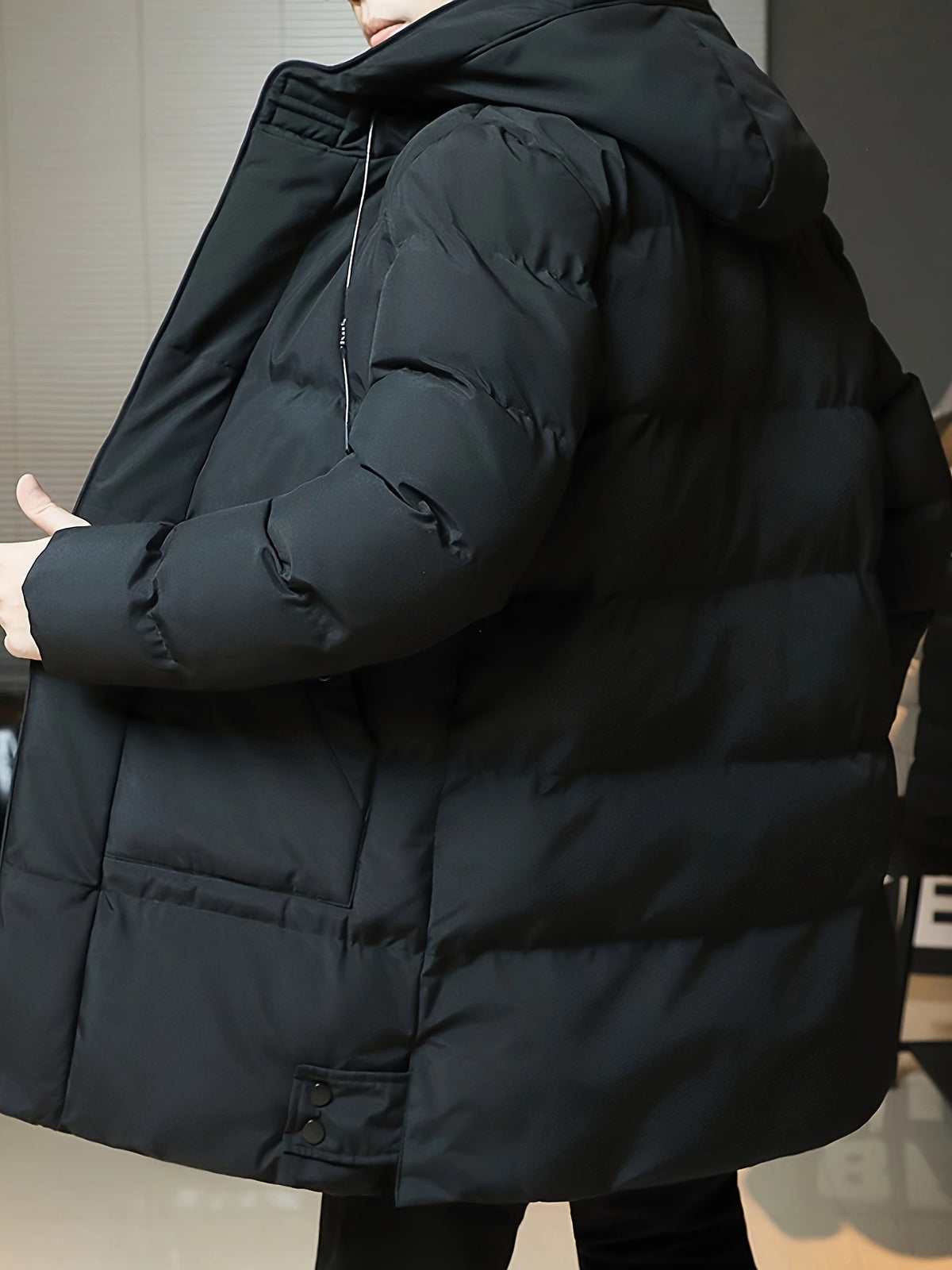 Longline Hooded Padded Coat - view 3