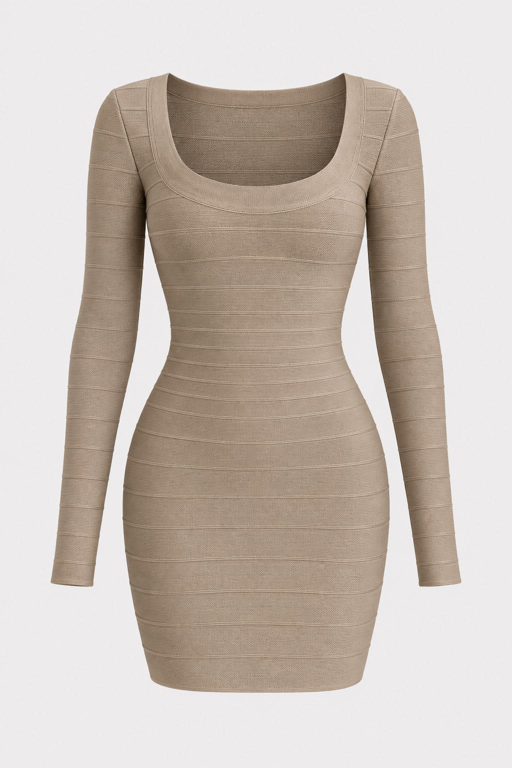 Knit Dress Long Sleeve Mini Dress - 1