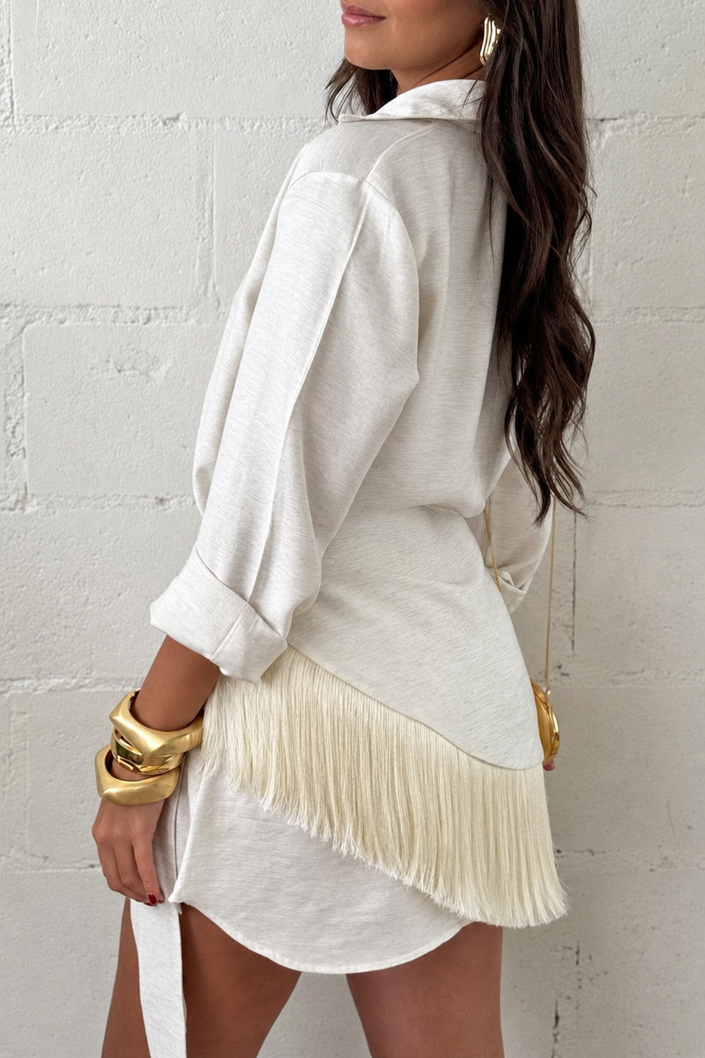Linen Blend Blouse and Midi Dress Set - view 3