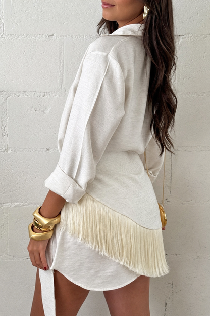 Linen Blend Blouse and Midi Dress Set - view 3