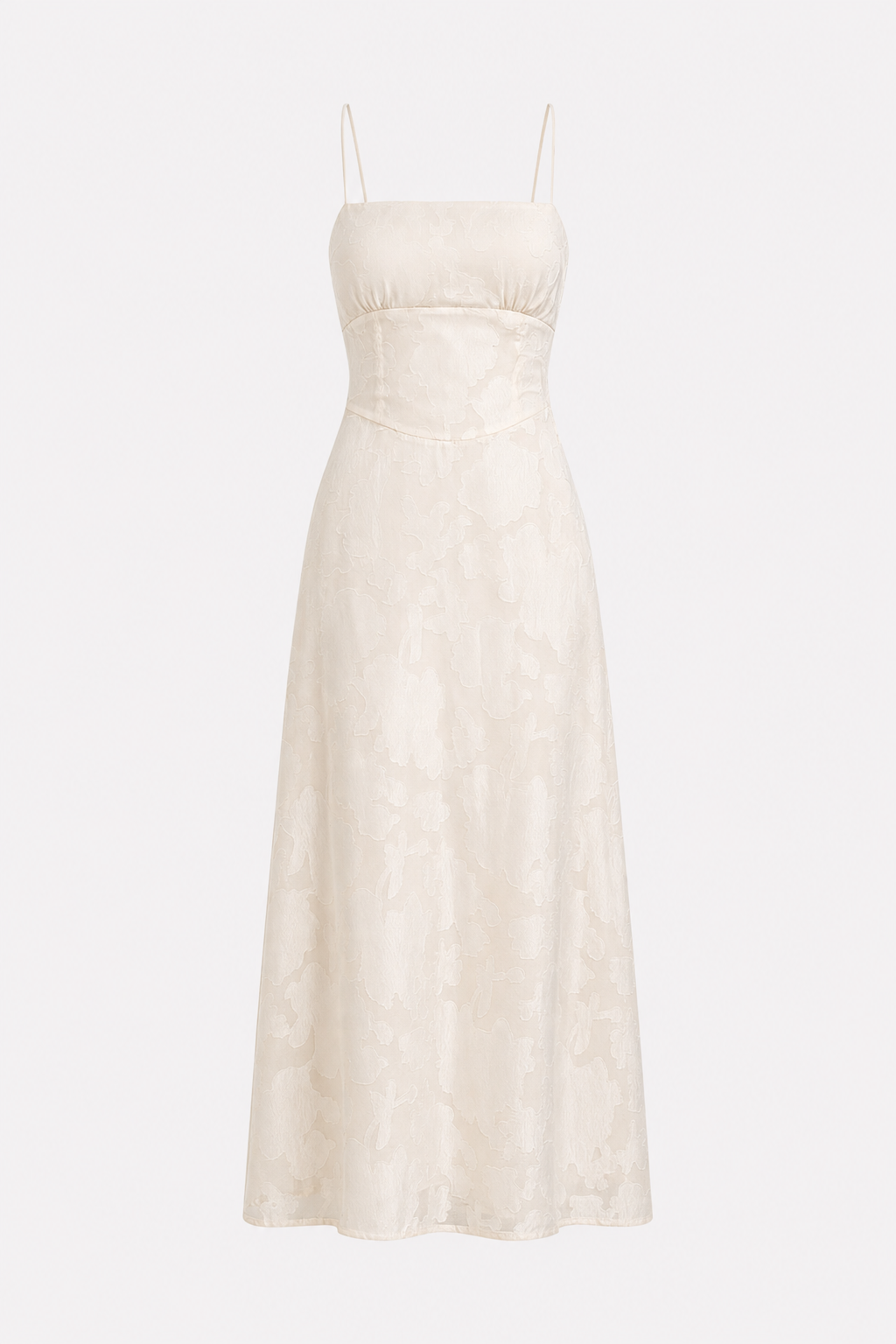 Apricot Jacquard Corset Maxi Dress