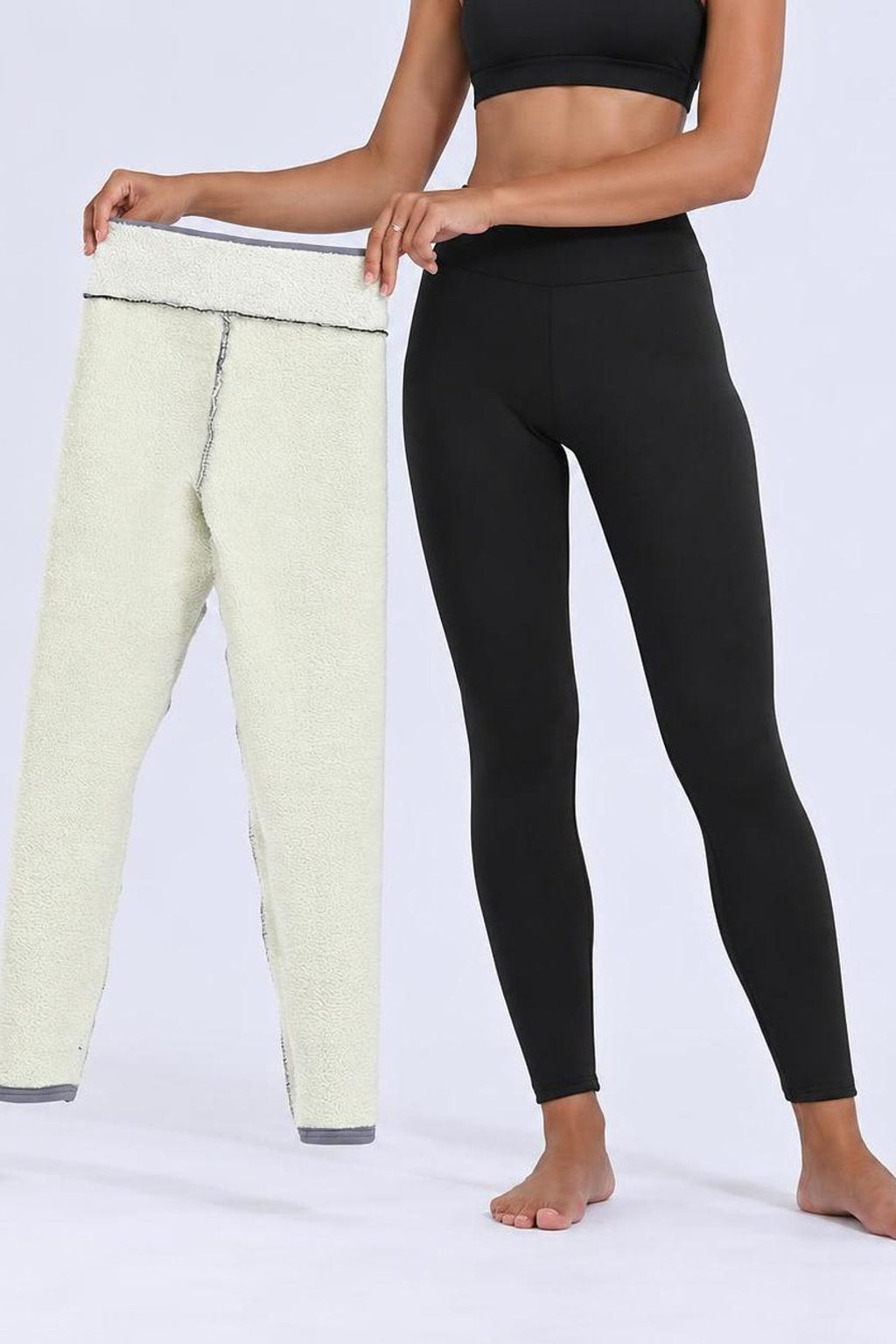Fleece-Lined Thermal Leggings With High Waist - 4