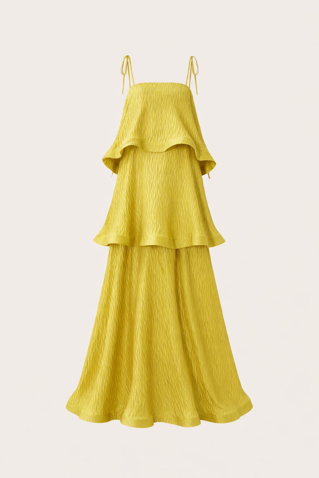 Plisse Maxi Dress with Zigzag Tiered Design - 1