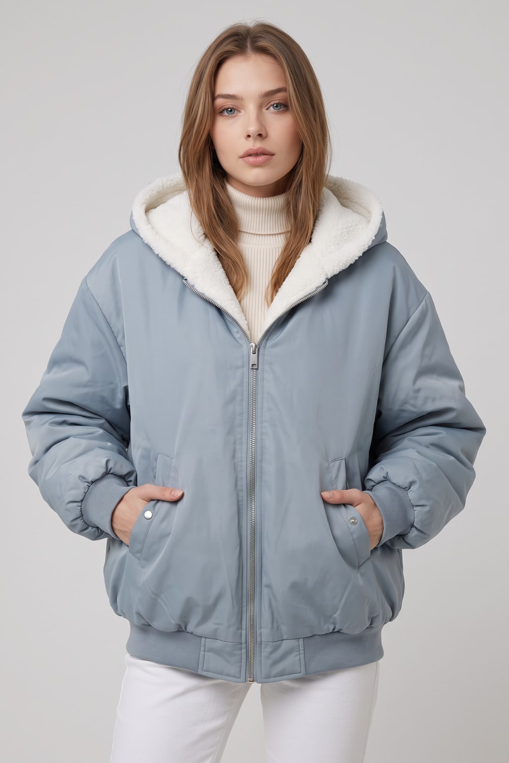 Oversized Bomber Jacket With Hooded Utility Style - 4