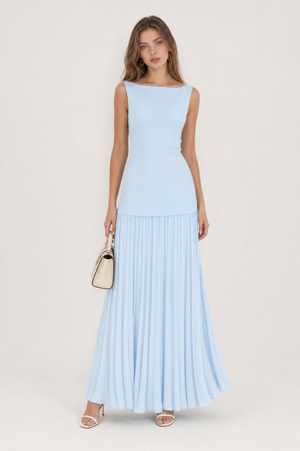 Pleated A-Line Sleeveless Maxi Dress - view 5