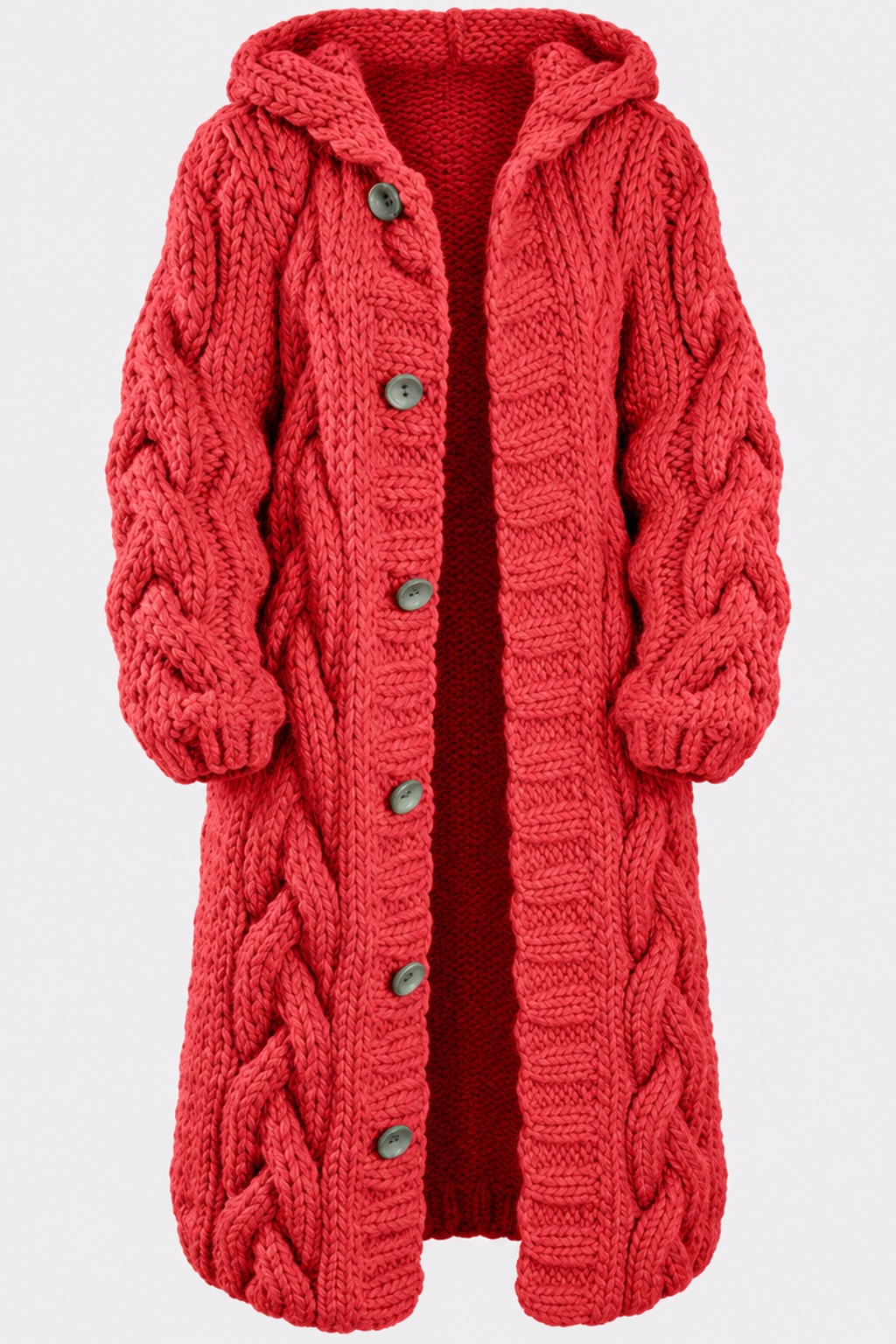 Knit Cardigan Jumper Jacket Open Front - 1