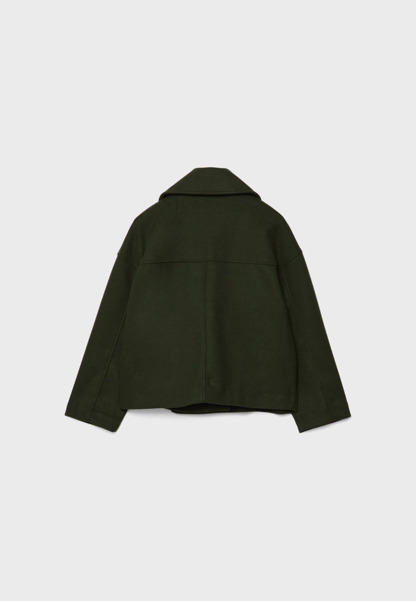 Cropped wool blend peacoat with notch lapel - view 12