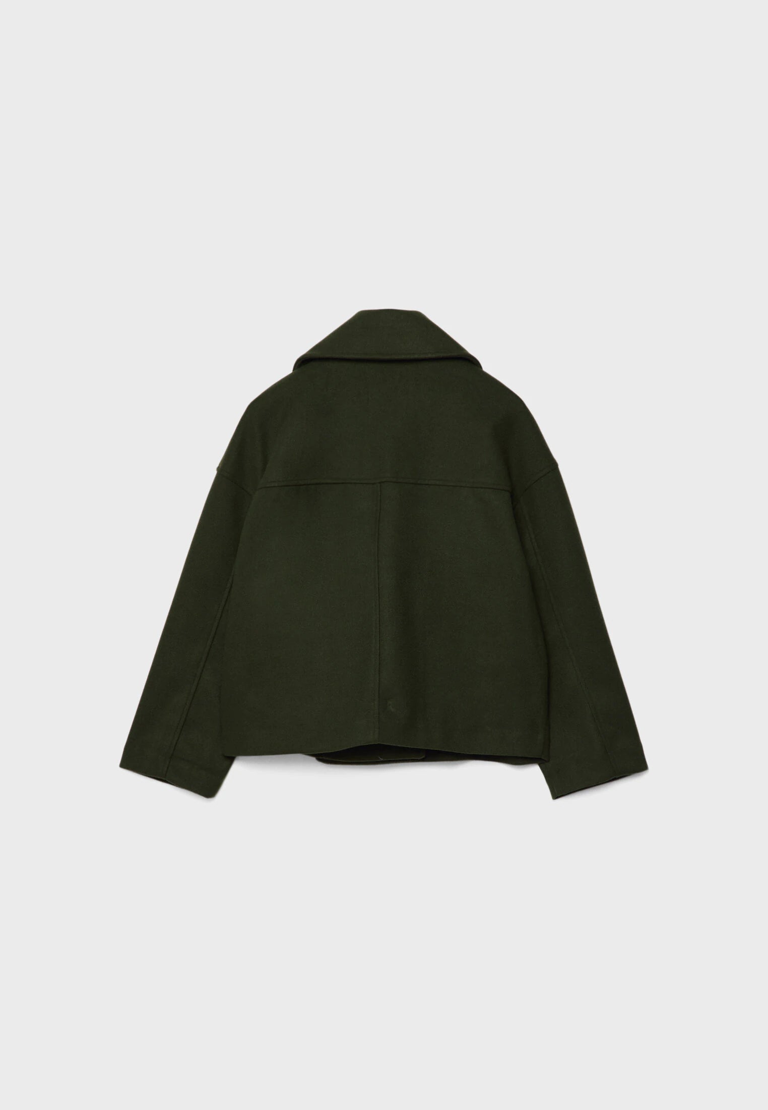 Cropped wool blend peacoat with notch lapel - view 12