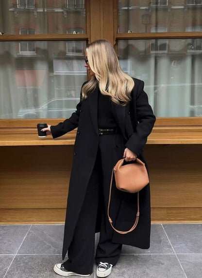 Oversized Double-Breasted Belted Trench Coat - view 7