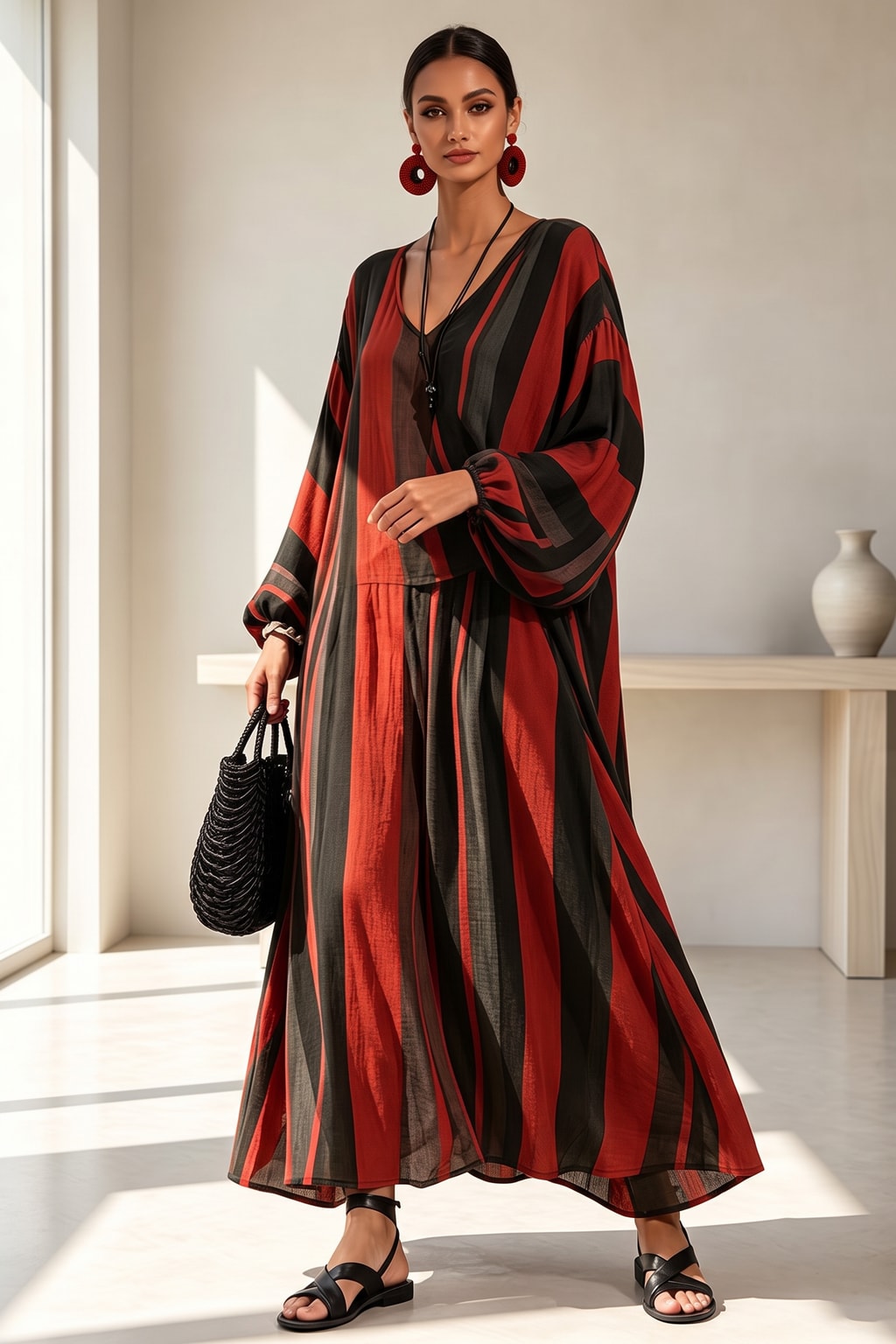 Polyester Striped Long Sleeve Set - 2