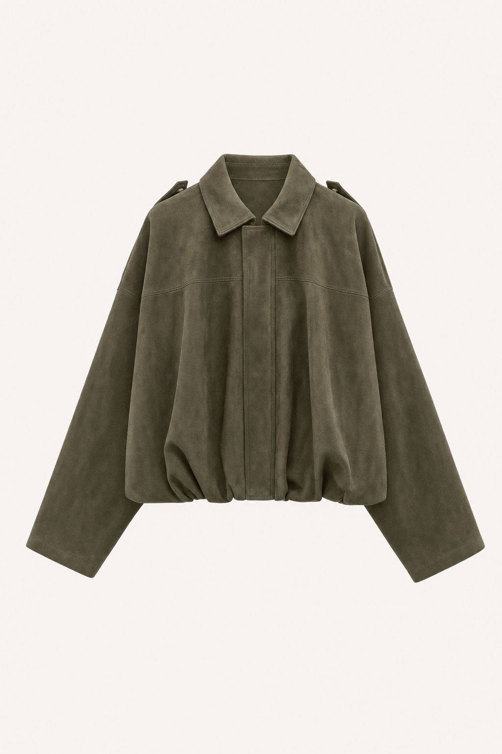 Faux Suede Oversized Jacket with Pockets