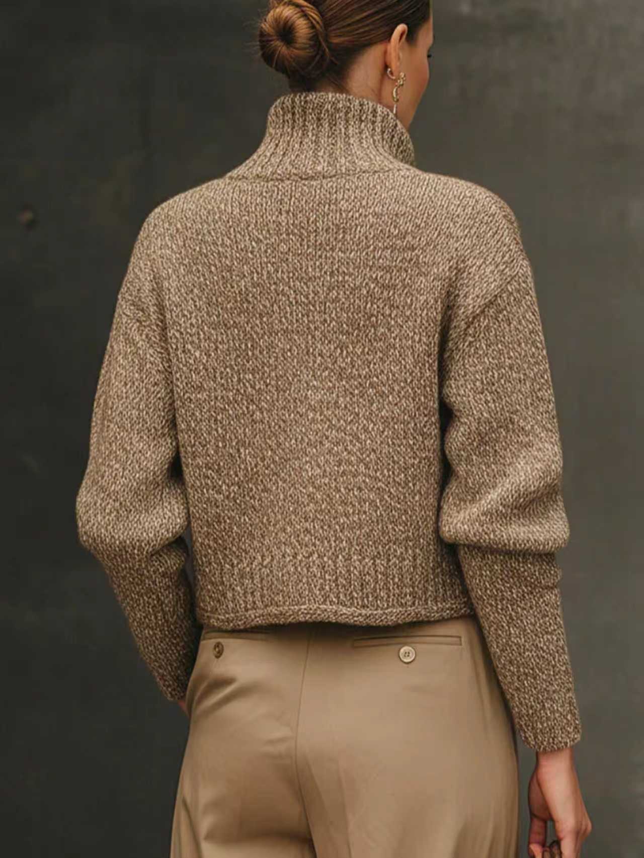 Stand Collar Knit Sweater Jacket - view 5