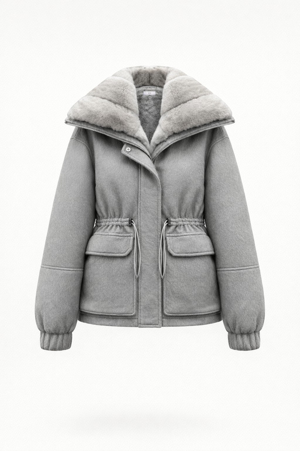 Cashmere Wool Parka Jacket With Rex Rabbit Fur Lining - 1