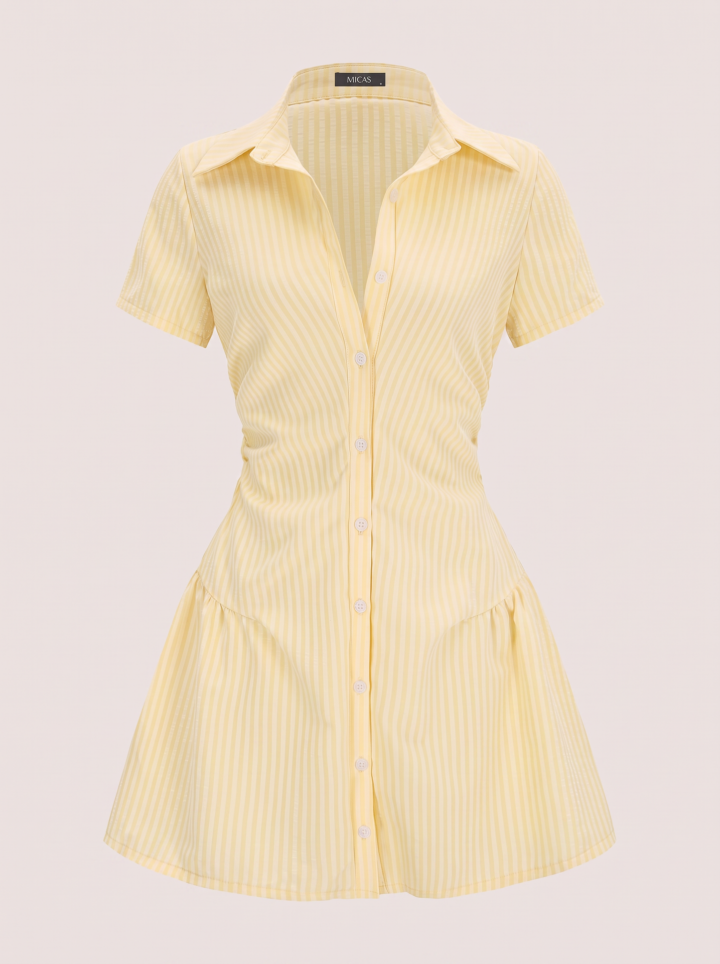 Striped V-Neck Short Sleeve Mini Dress