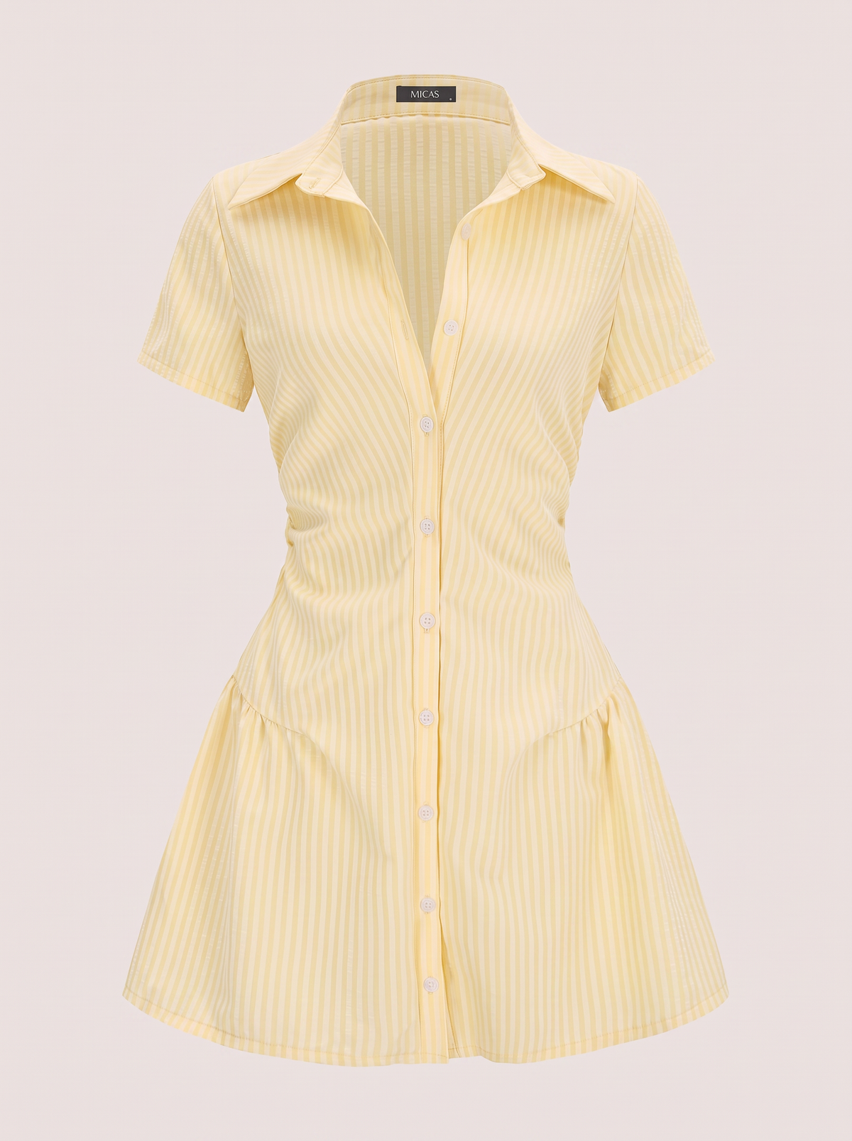 Striped V-Neck Short Sleeve Mini Dress