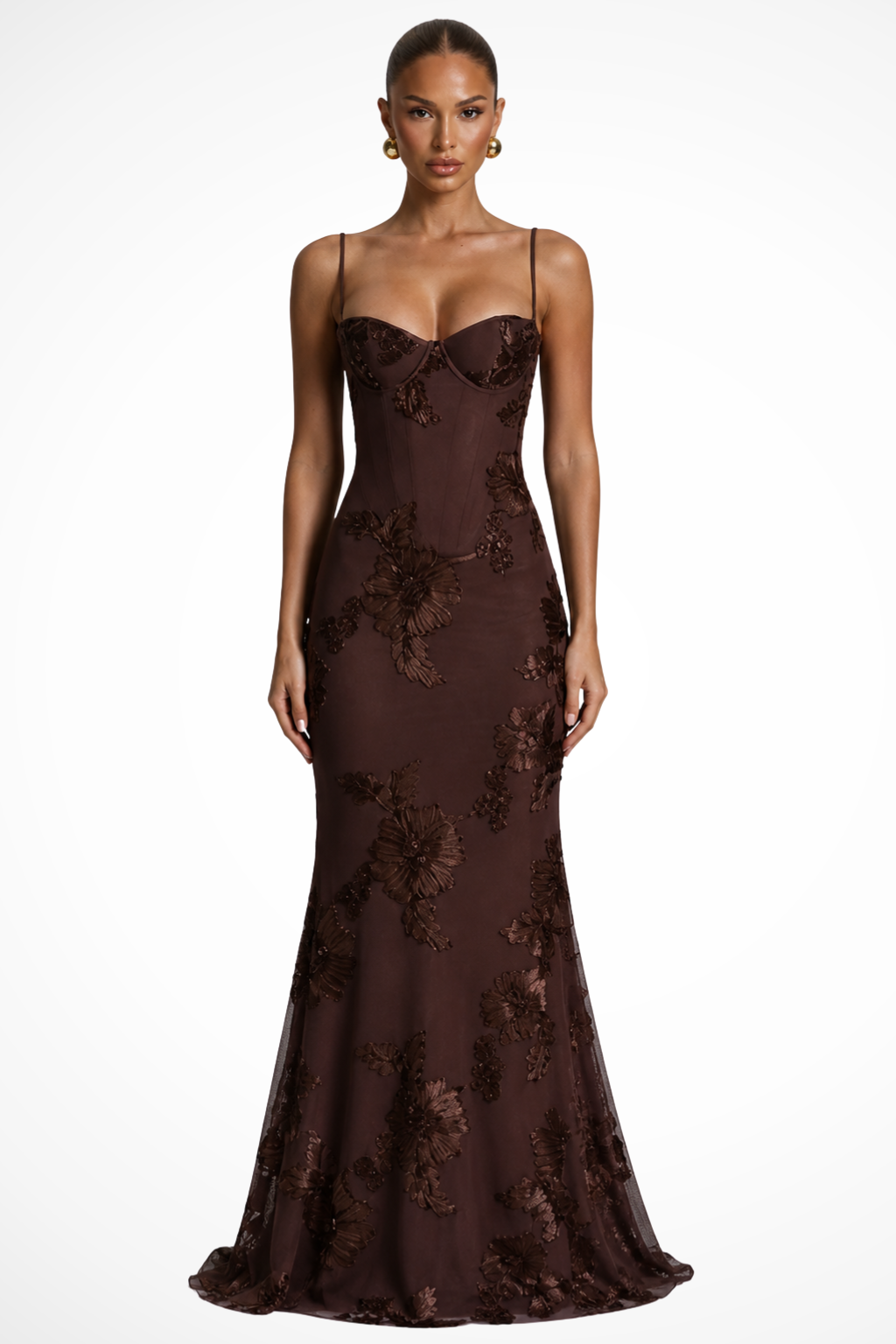 Embroidered Maxi Dress With Mermaid Silhouette - 7