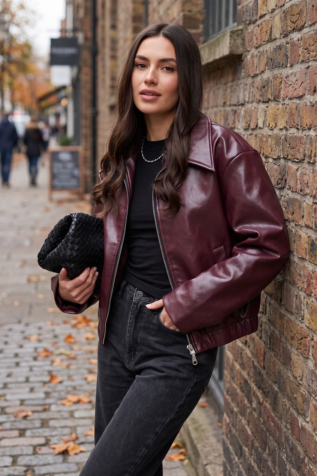 Coated Bomber Jacket With Point Collar - 2