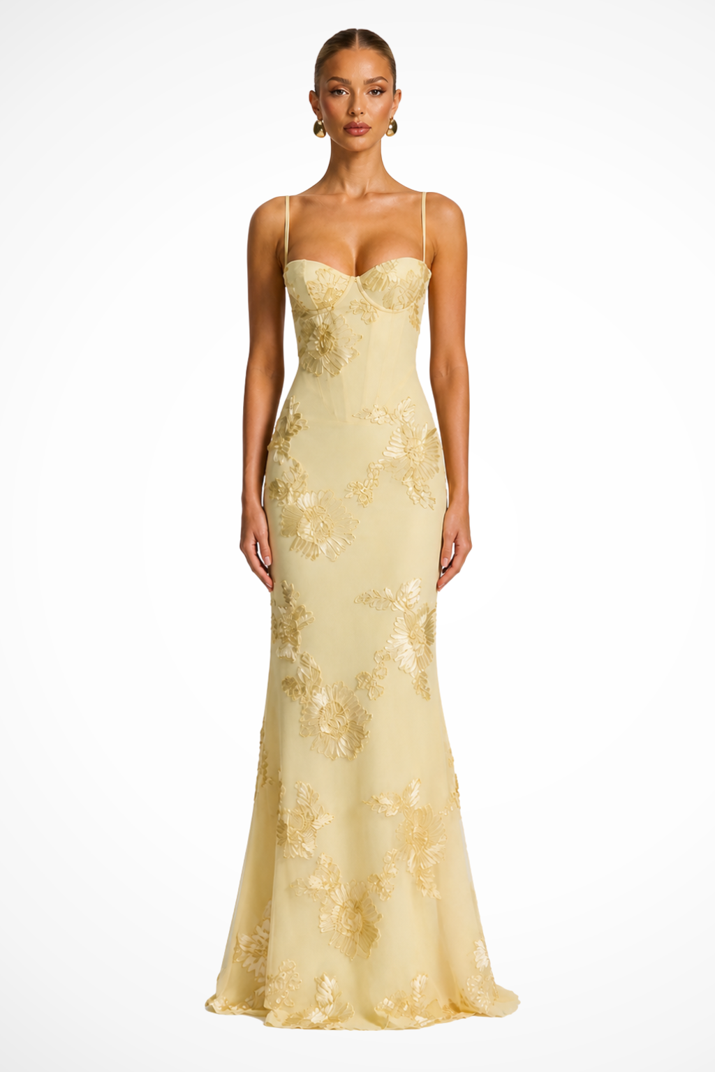 Embroidered Maxi Dress With Mermaid Silhouette - 2