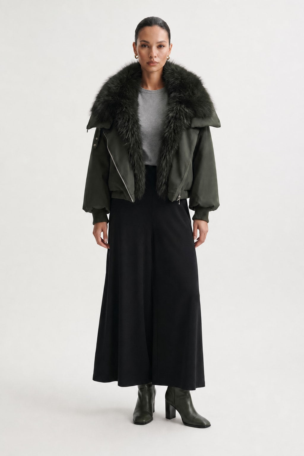 Down Jacket With Fur Collar - 7