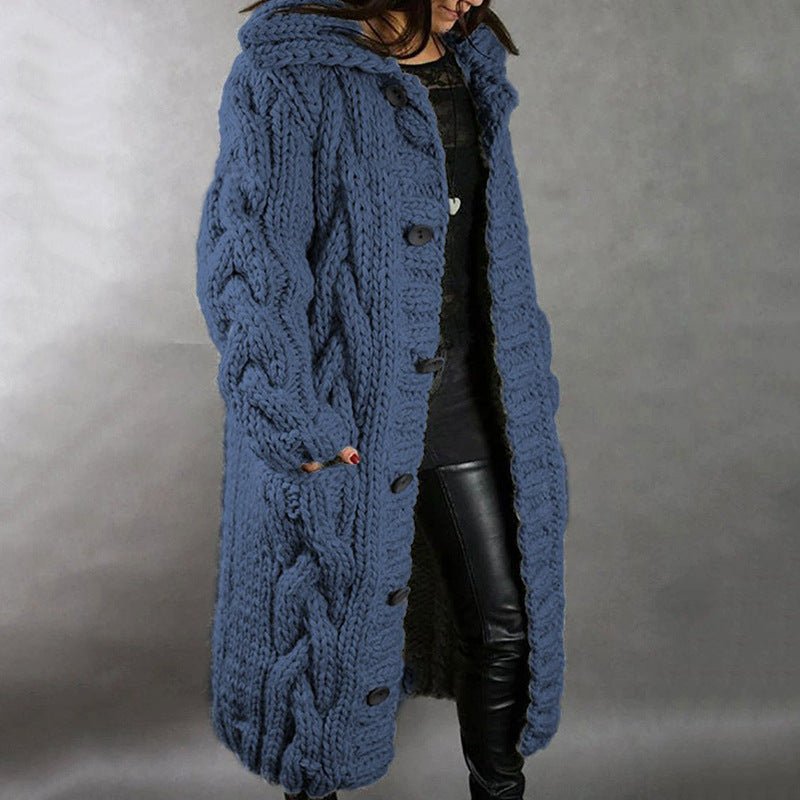 Cable Knit Longline Hooded Coat - view 2