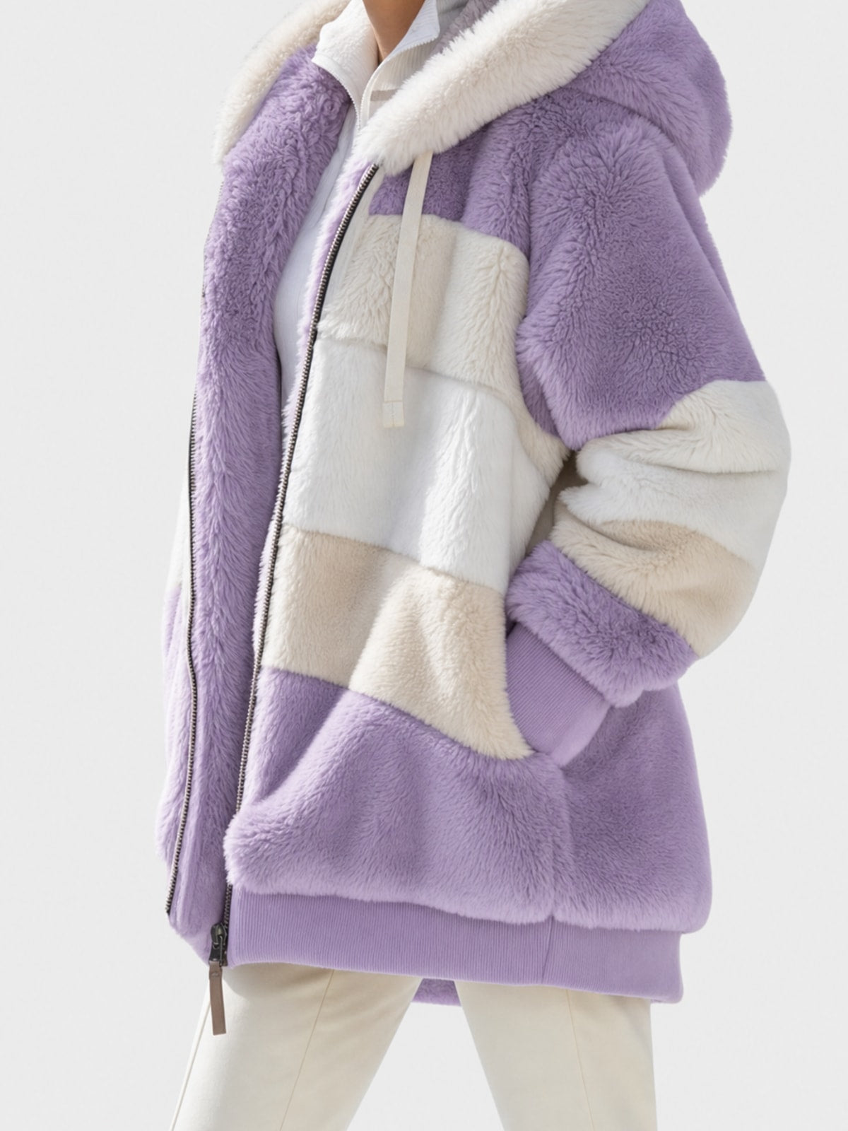 Women's Puffer Jacket with Faux-Fur Hood Warm Winter Coat - 3