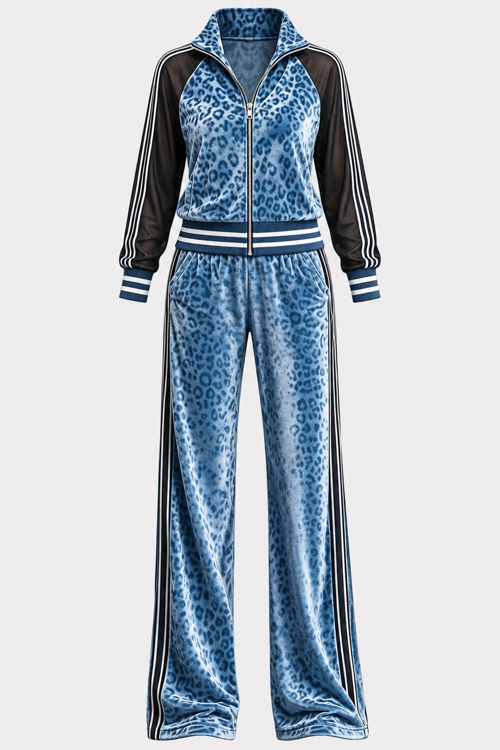 Leopard Print Two-Piece Set Activewear Suit - 1