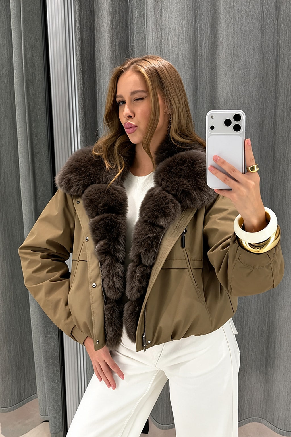 Faux Fur Jacket Short Coat Loose Outerwear - 3