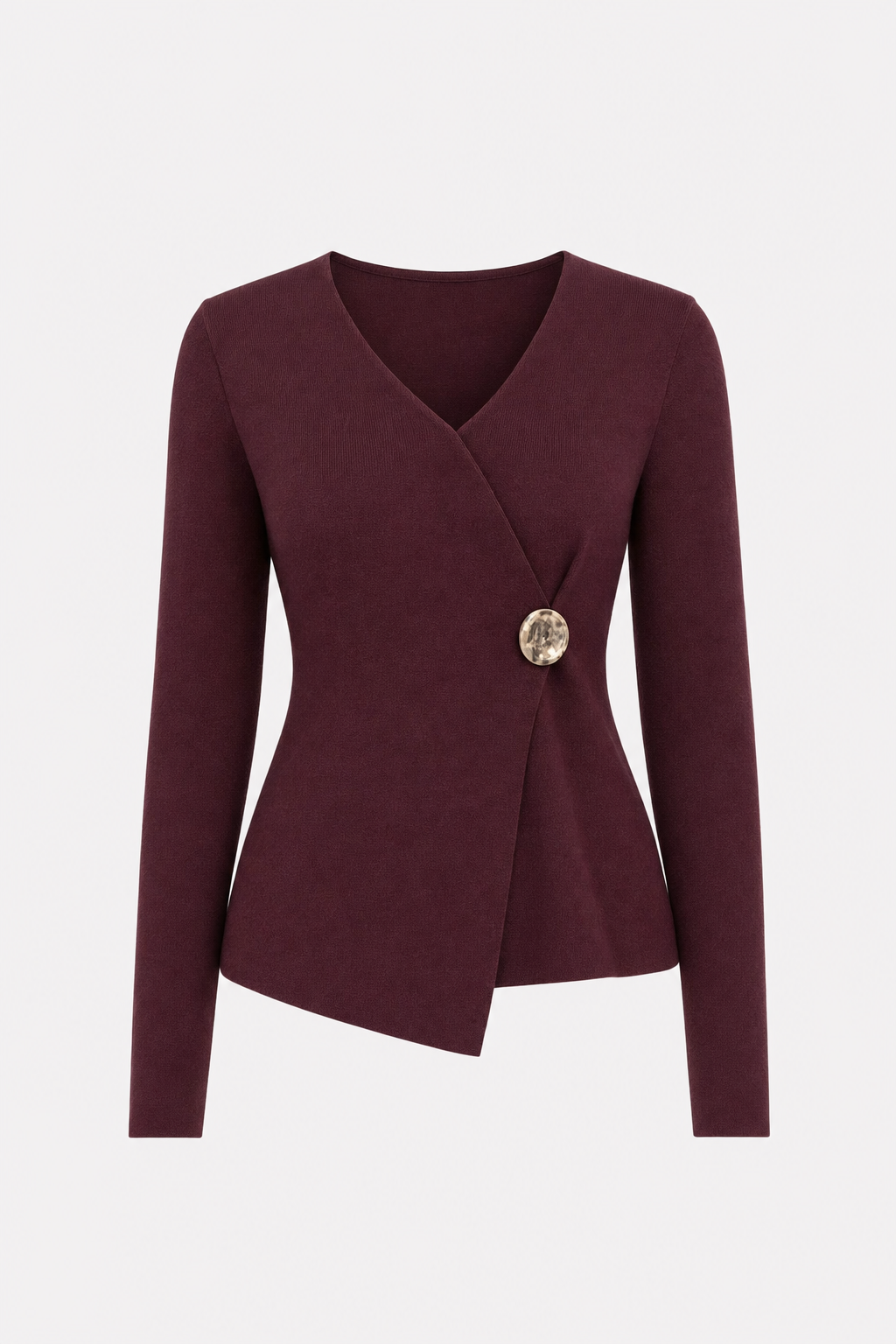 Purple Button-Front Knit Cardigan