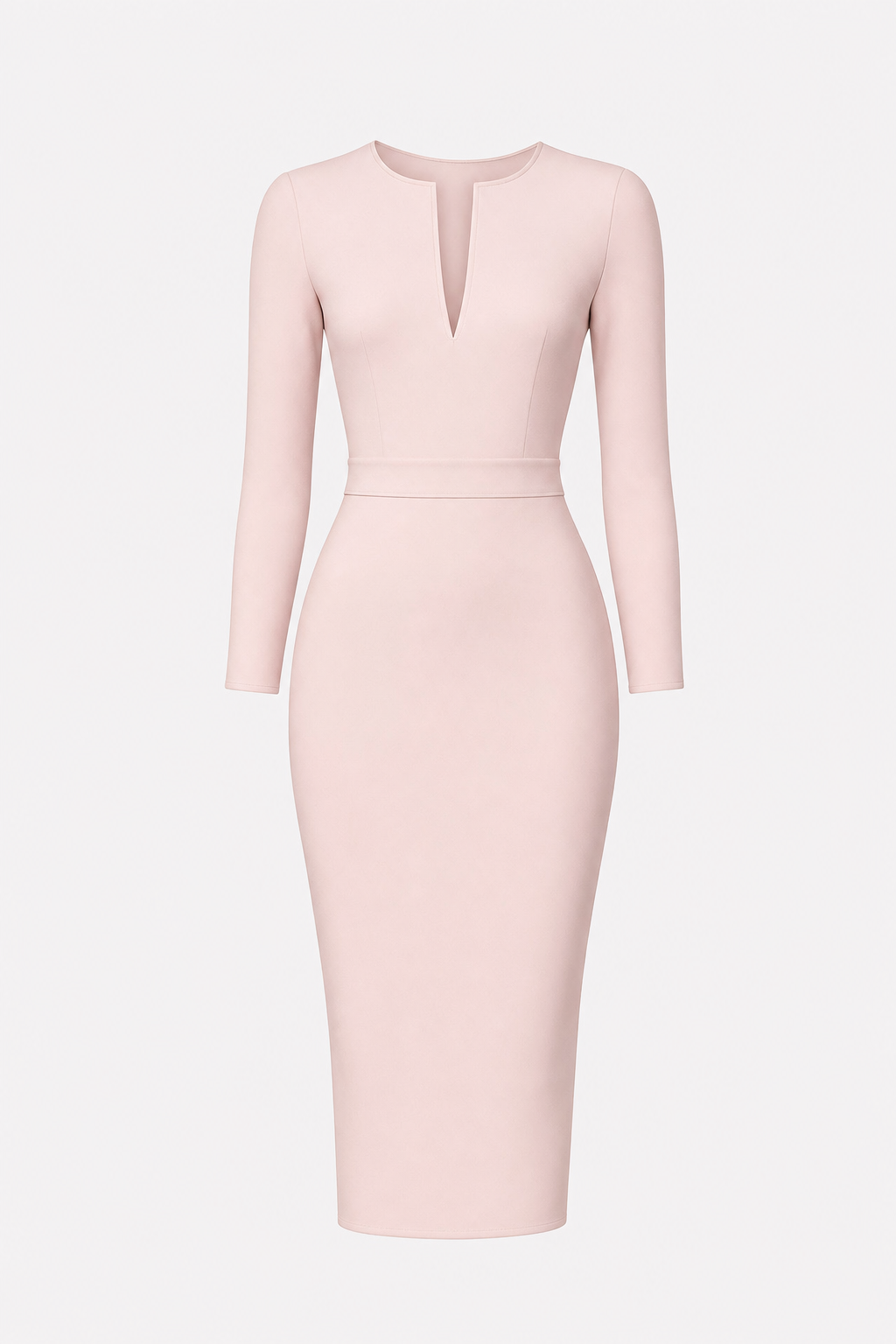Satin pencil dress with back slit - view 8
