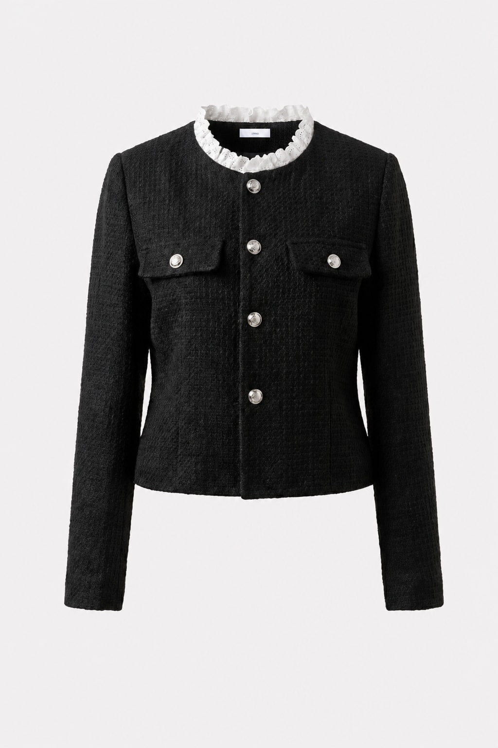 Black Stretch-Knit Cardigan With Tailored Fit - 1