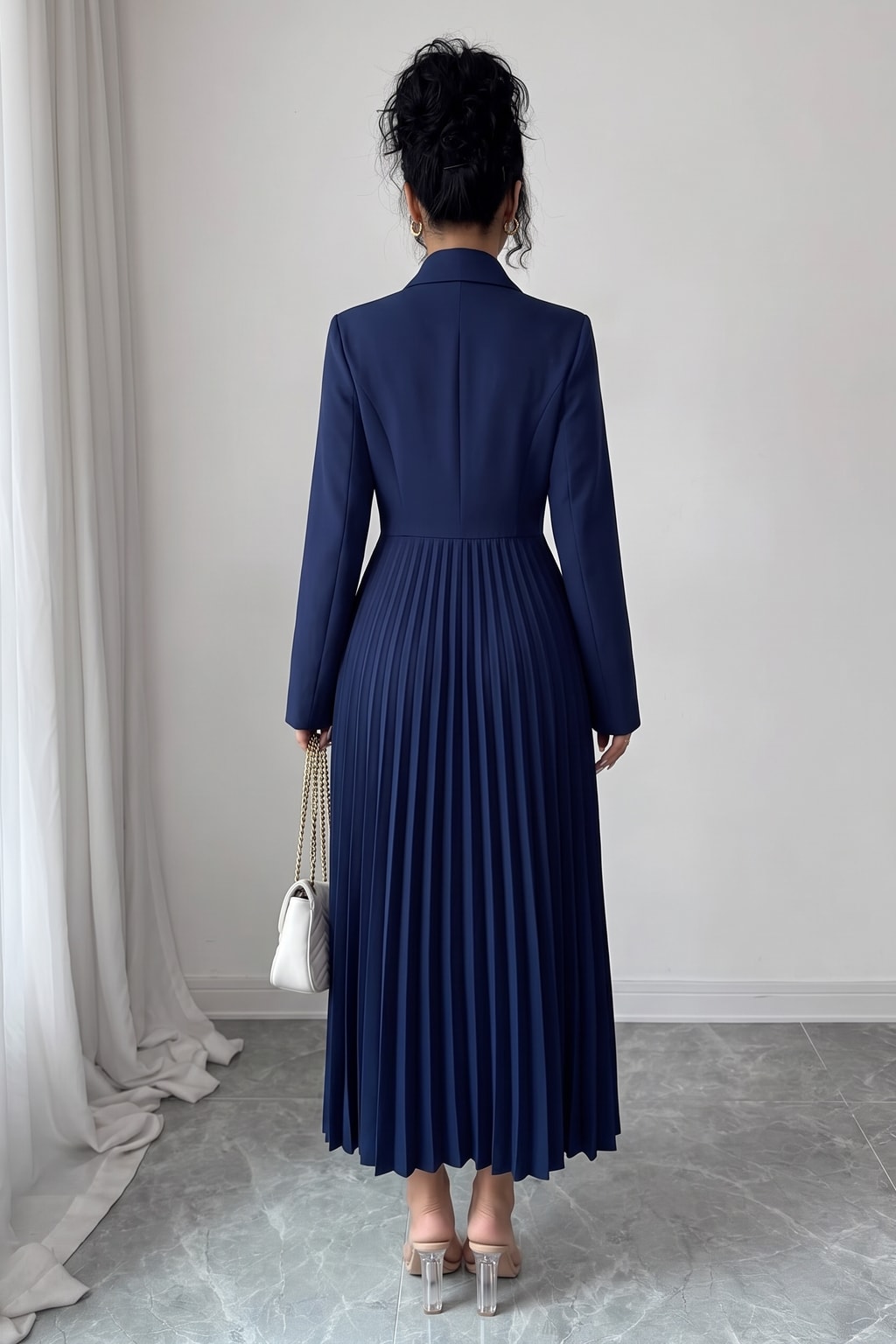 Polyester Maxi Dress With Flowing Silhouette - 4