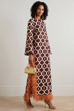 Satin Maxi Dress With Long Sleeves And Side Slit - 2
