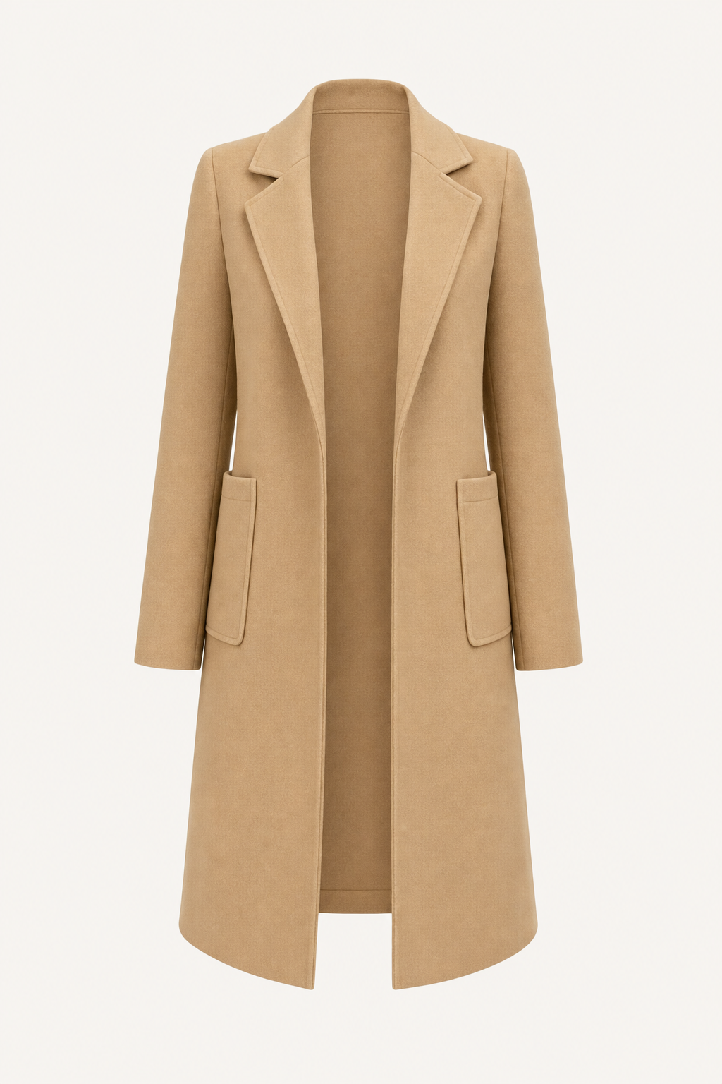 Tailored belted long coat with waist tie