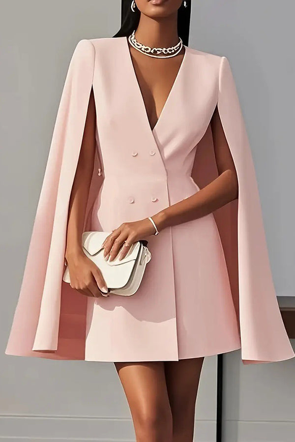 Double-Breasted Cape Mini Dress - view 3