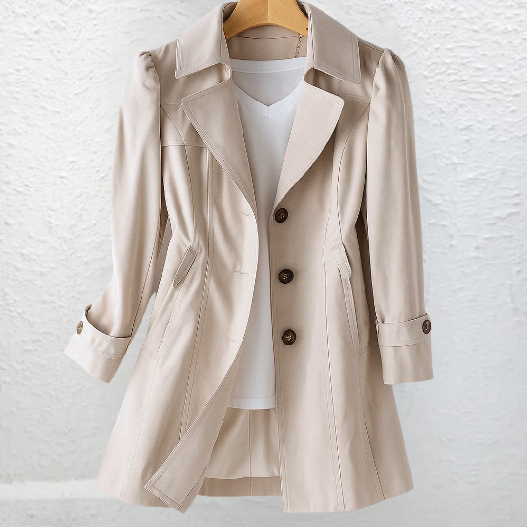Lightweight trench collar coat