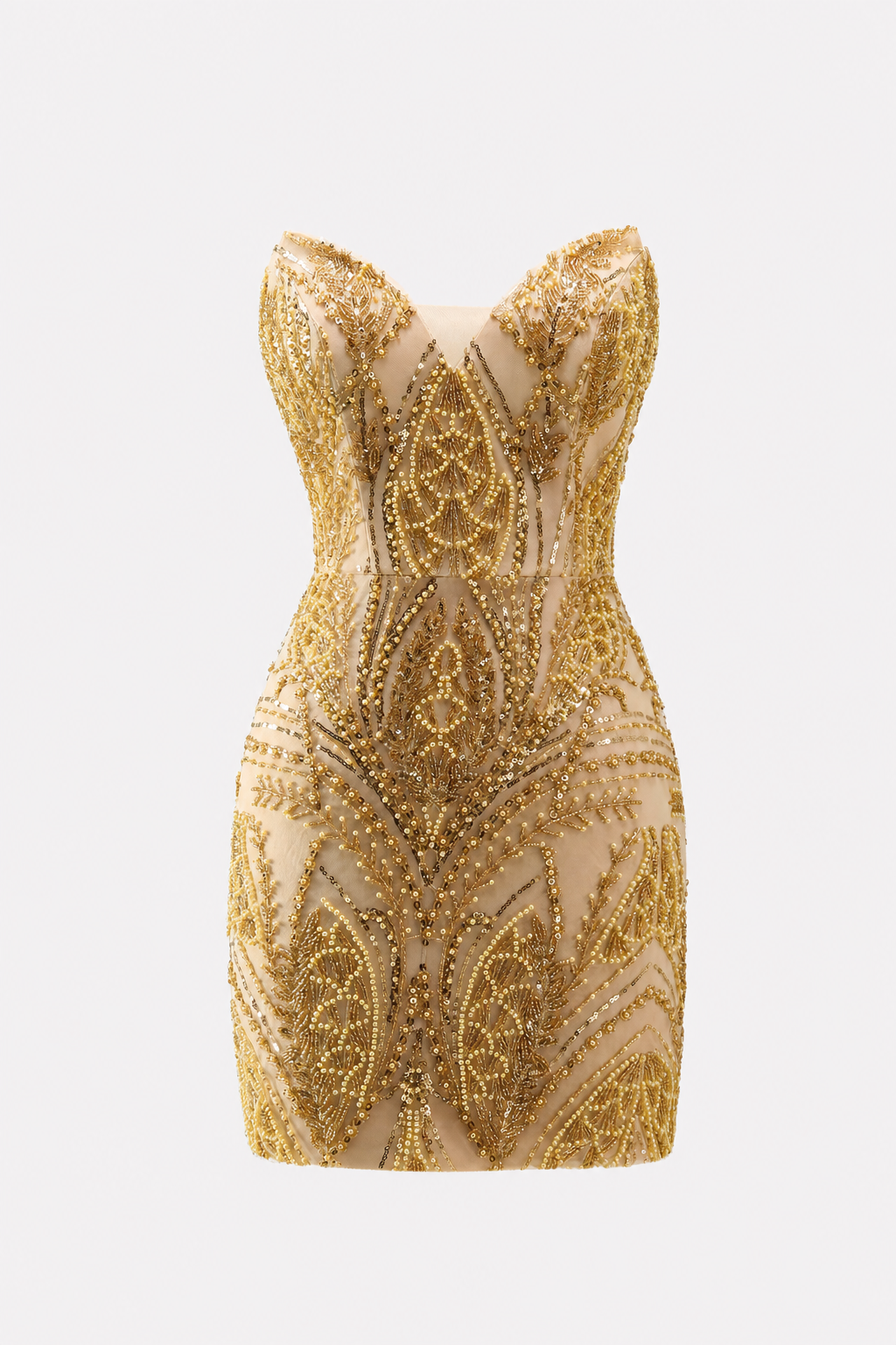 Golden Sequin Bodycon Mini Dress