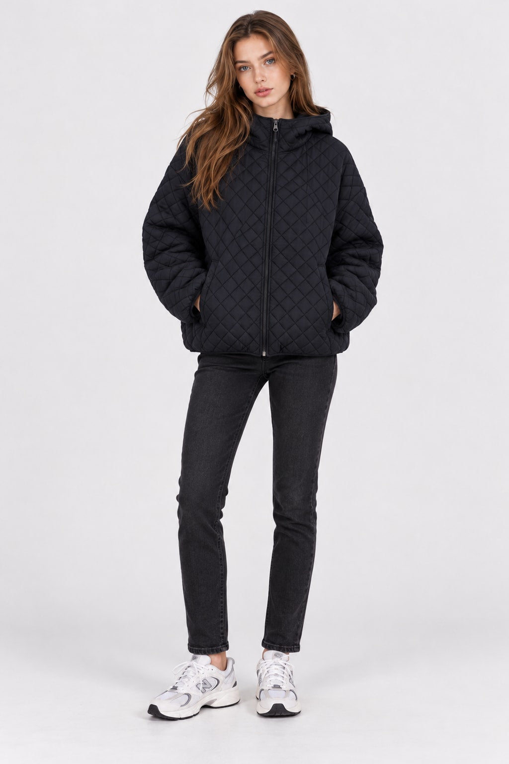 Cotton Padded Jacket Hooded Quilted Casual Outerwear - 6