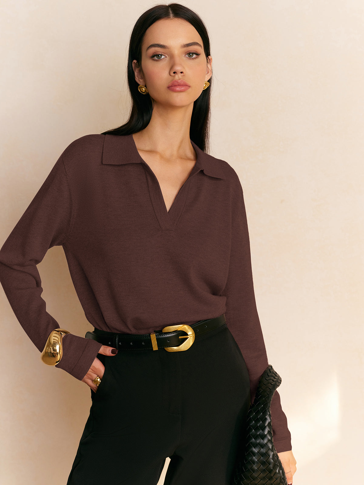 Knit Collared Pullover Sweater - 6