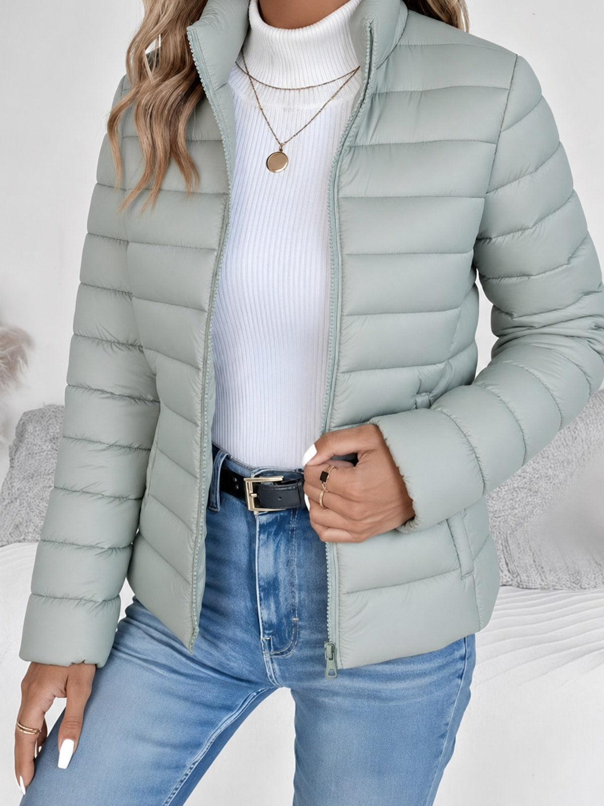 Warm Quilted Spring Jacket Lightweight & Water-Resistant - 2
