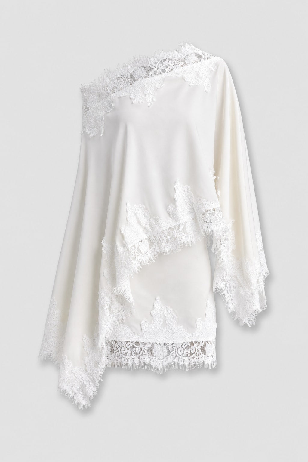 Tailored Lace-Trim Two-Piece Top And Skirt Set - 1
